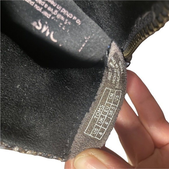 Toms ‘Leila’ Grey Felt Metallic Boucle Ankle Boots - Picture 9 of 9